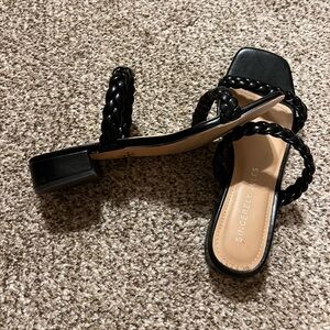 Sincerely Jules Double Braided Black Slides